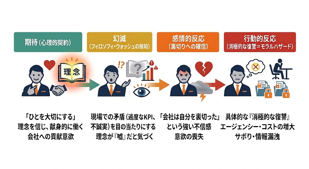図2：心理的契約の崩壊と負のサイクル